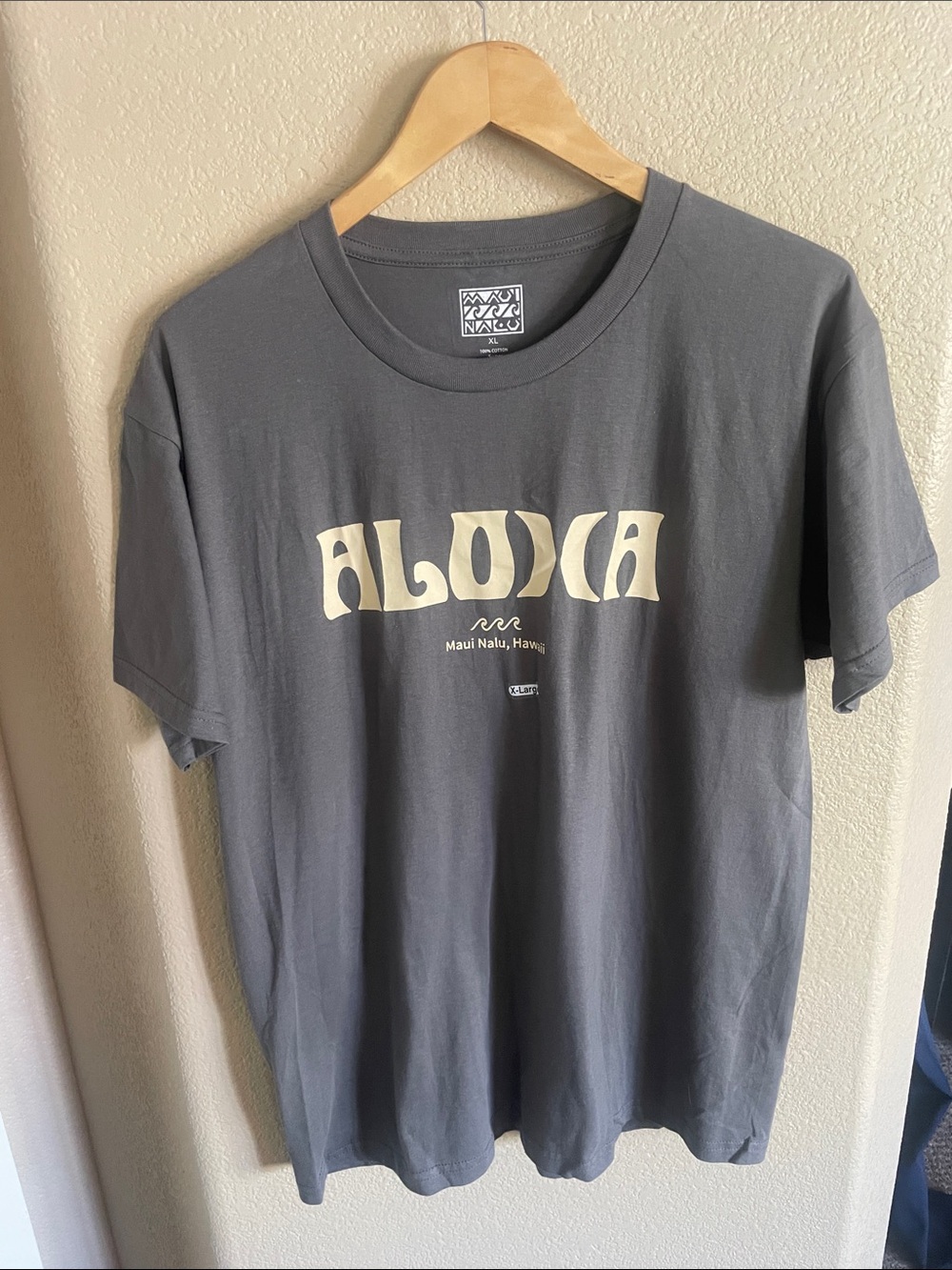 Nalu Aloha Graphic Tee - Slate Gray Size XL